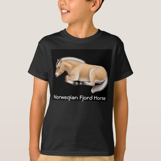 Noors Fjord Horse Kinder Dark T-Shirt (Voorkant)