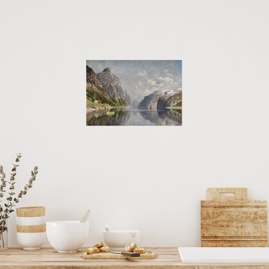 Noors fjord landschap poster (Keuken)