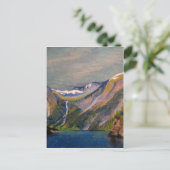 Noors fjord-oliespastel briefkaart (Staand voorkant)