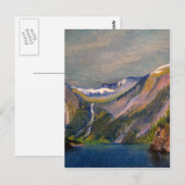 Noors fjord-oliespastel briefkaart (Voorkant / Achterkant)