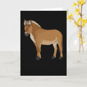 Noors Fjord Paard Gift Kaart (Gele Bloem)