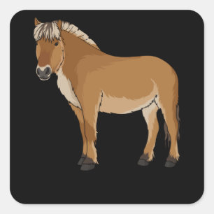 Noors Fjord Paard Gift Vierkante Sticker