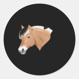Noors fjord paard voor fjorden ruiter ronde sticker