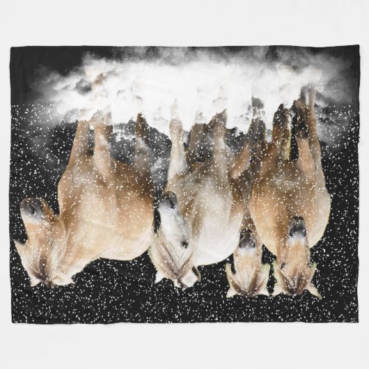 Noors Fjord Snow Blnaket Fleece Deken (Voorkant (Horizontaal))