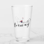 Noors Flag Heart Design, Noorwegen Glas (Achterkant)