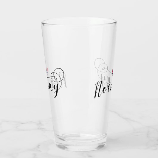 Noors Flag Heart Design, Noorwegen Glas (Links)