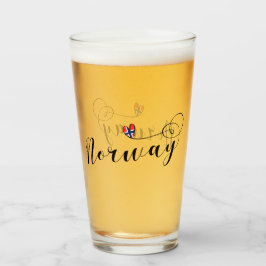 Noors Flag Heart Design, Noorwegen Glas