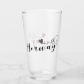 Noors Flag Heart Design, Noorwegen Glas (Voorkant)