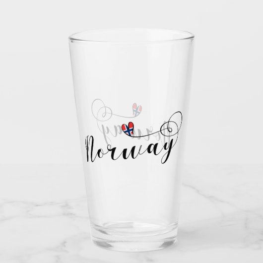Noors Flag Heart Design, Noorwegen Glas (Voorkant)