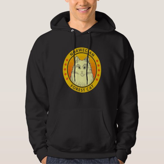 Noors "Forest Cat Portrait" Hoodie (Voorkant)