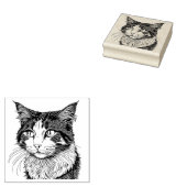 Noors "Forest Cat Portrait" Rubberstempel (Gestempeld)