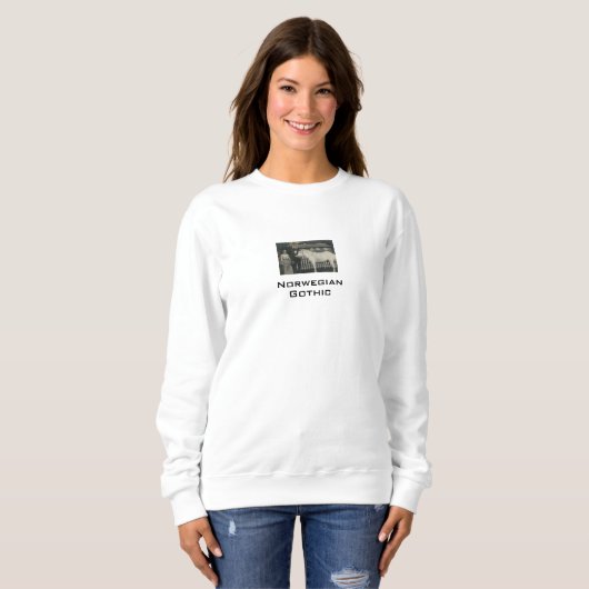 Noors Gothic Real Photo White Sweatshirt (Voorkant volledig)