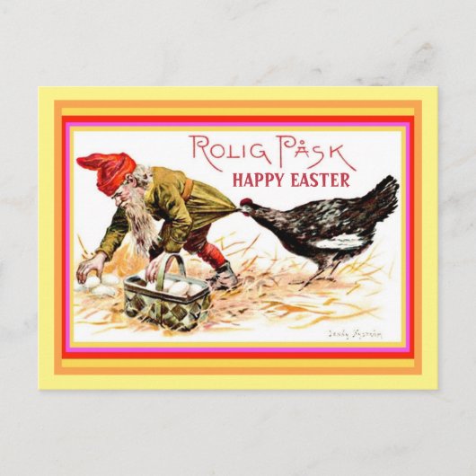 Noors Happy Easter Gnome Nisse  copy Briefkaart (Voorkant)