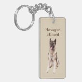 Noors Hondenras Elkhound Sleutelhanger (Voorkant Links)