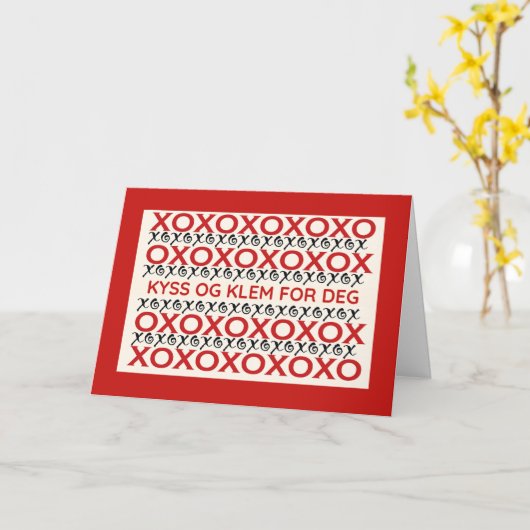 Noors Hugs en Kisses voor u Kaart (Gele Bloem)