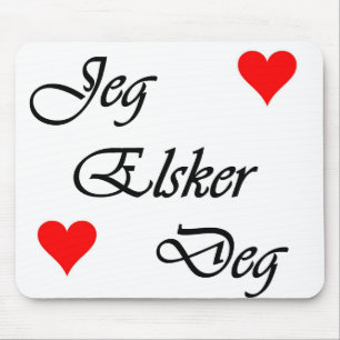 Noors "Ik hou van je" Norsk Jeg Elsker Deg Nordic Muismat