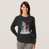 Noors kerstfeest met Elkhound Dog T-shirt (Voorkant volledig)