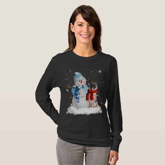 Noors kerstfeest met Elkhound Dog T-shirt (Voorkant volledig)