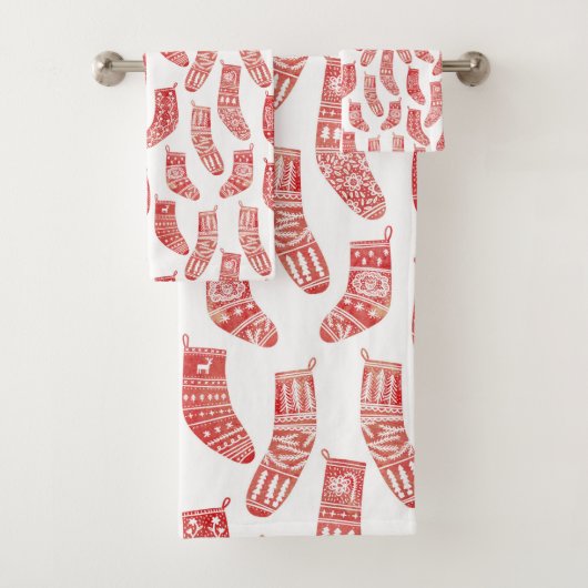 Noors kerstpatroon bad handdoek (Insitu)