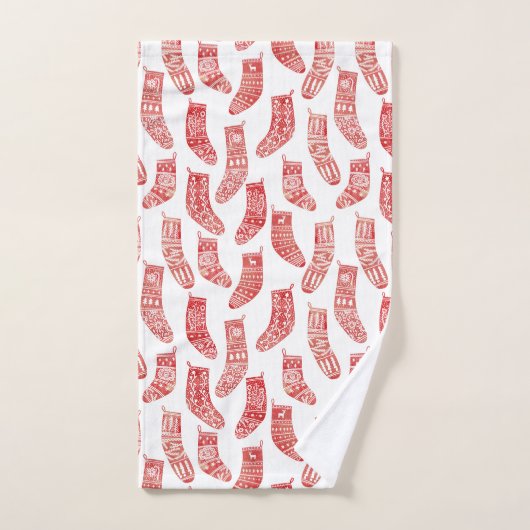 Noors kerstpatroon bad handdoek (Handdoek)