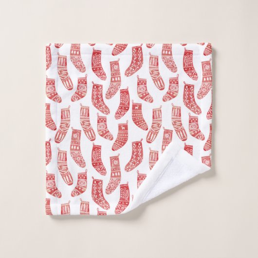 Noors kerstpatroon bad handdoek (Wasdoekje)