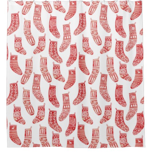 Noors kerstpatroon douchegordijn (Voorkant)