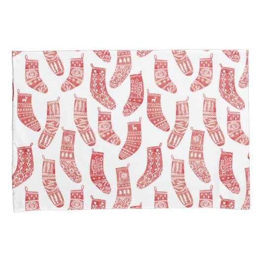 Noors kerstpatroon kussensloop (Voorkant-Rechts)