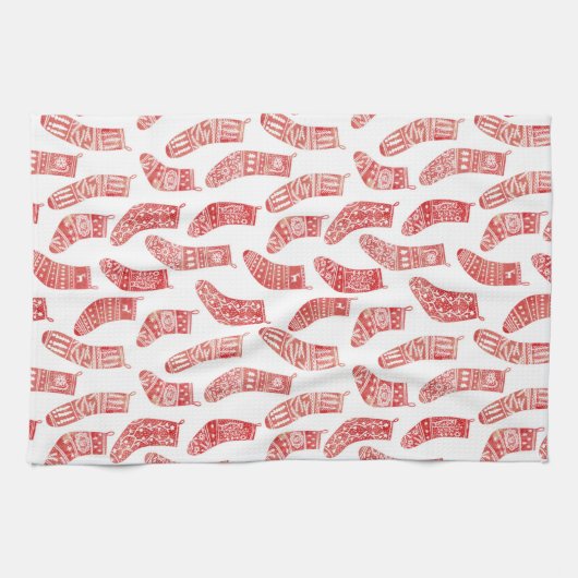 Noors kerstpatroon theedoek (Horizontaal)