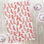Noors kerstpatroon theedoek<br><div class="desc">Het rode en witte Scandinavische kerstpatroon voor een feestelijke vrolijkheid.</div>