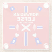 Noors Lefse Flatbrood Apron Glazen Onderzetter (Achterkant)