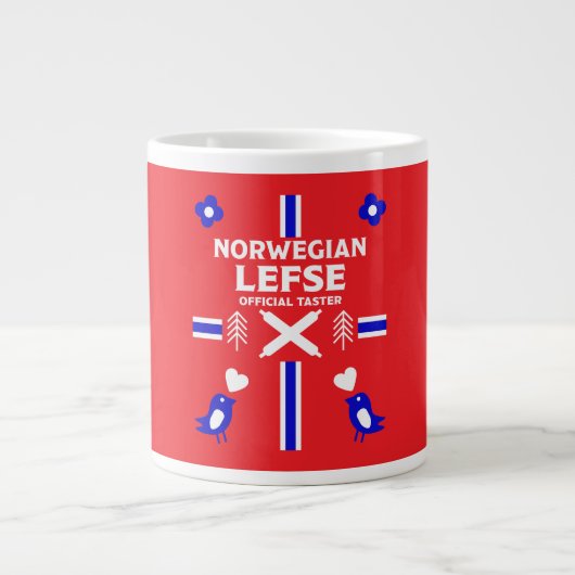 Noors Lefse Flatbrood Apron Grote Koffiekop (Voorkant)