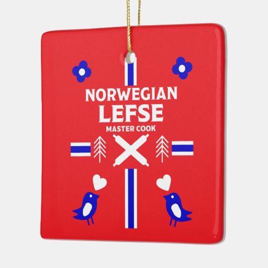 Noors Lefse Flatbrood Apron Keramisch Ornament (Links)