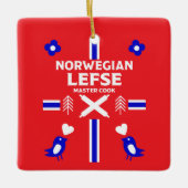 Noors Lefse Flatbrood Apron Keramisch Ornament (Voorkant)