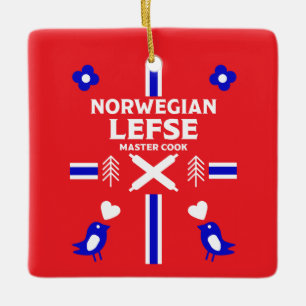 Noors Lefse Flatbrood Apron Keramisch Ornament