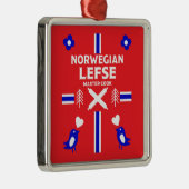 Noors Lefse Flatbrood Apron Metalen Ornament (Rechts)