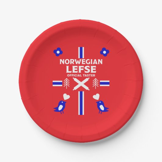 Noors Lefse Flatbrood Apron Papieren Bordje (Voorkant)