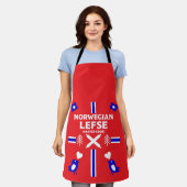Noors Lefse Flatbrood Apron Schort (Gedragen)