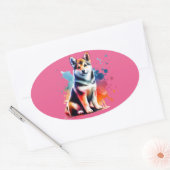 Noors Lundehund Dog Ovale Sticker (Envelop)