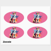 Noors Lundehund Dog Ovale Sticker (Vel)