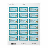 Noors Lundehund op Turquoise Floral Etiket (Full Sheet)
