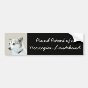 Noors Lundehund-schilderij - Oorspronkelijke honde Bumpersticker