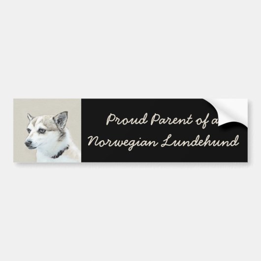 Noors Lundehund-schilderij - Oorspronkelijke honde Bumpersticker (Voorkant)