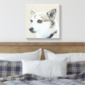Noors Lundehund-schilderij - Oorspronkelijke honde Canvas Afdruk (Insitu (Slaapkamer))
