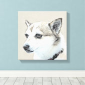 Noors Lundehund-schilderij - Oorspronkelijke honde Canvas Afdruk (Insitu (Houten vloer))