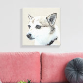 Noors Lundehund-schilderij - Oorspronkelijke honde Canvas Afdruk (Insitu (Woonkamer))