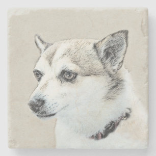 Noors Lundehund-schilderij - Oorspronkelijke honde Stenen Onderzetter