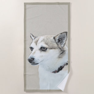 Noors Lundehund-schilderij - Oorspronkelijke honde Strandlaken
