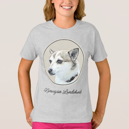 Noors Lundehund-schilderij - Oorspronkelijke honde T-shirt (Voorkant)
