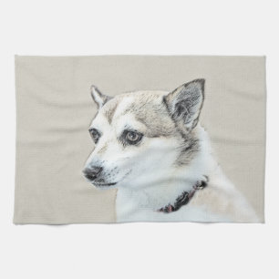 Noors Lundehund-schilderij - Oorspronkelijke honde Theedoek