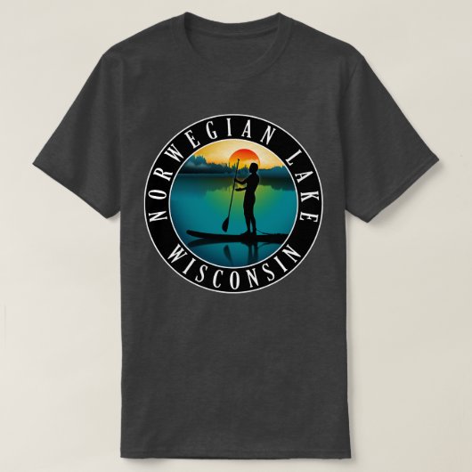 Noors Meer van Wisconsin Paddleboarding T-shirt (Design voorkant)